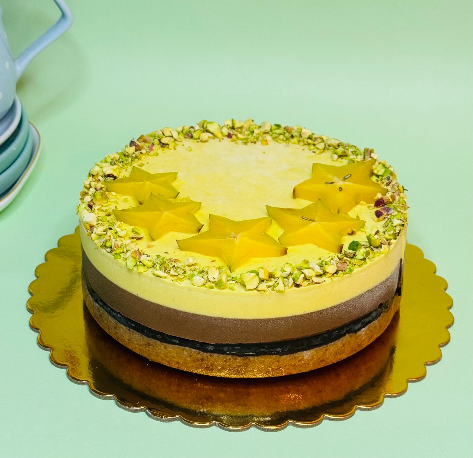 Raw Vegan Chocolate-Lemon Mousse Cake